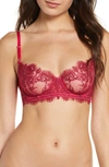 Skarlett Blue Entice Underwire Balconette Bra In Hot Tamale/ Very Berry