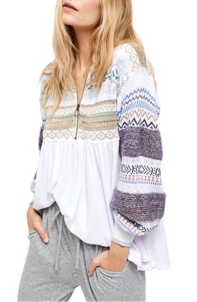 Free People Cabin Fever Swit Tunic Top In White
