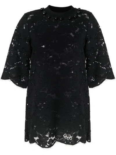 Romance Was Born Lace Embroidered Blouse In Black