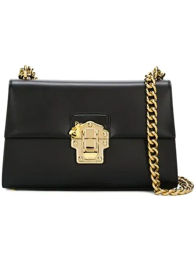 Dolce & Gabbana Lucia Medium Leather Shoulder Bag In Black