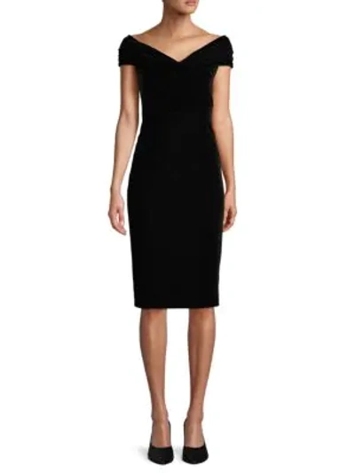 Dkny Ruched-sleeve Knee-length Sheath Dress In Black