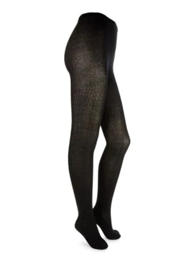 Hue Women's Cable Sweater Tights In Black