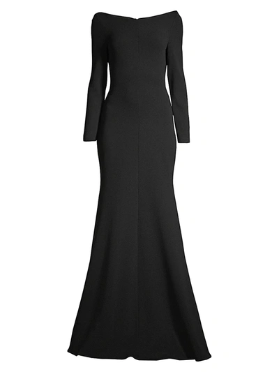 Solace London Women's Perrine Boatneck Mermaid Gown In Black