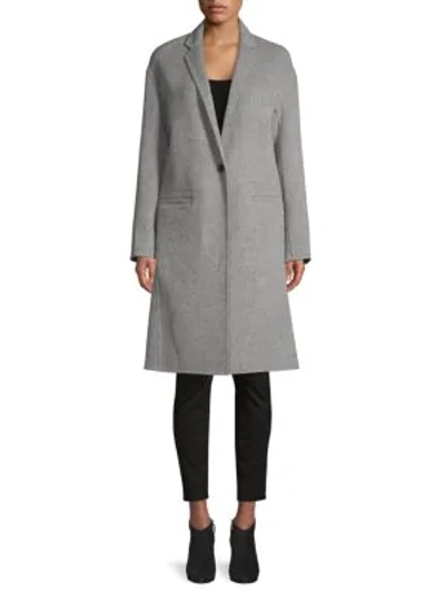 Vince Notch-lapel Wool-blend Coat In Light Grey