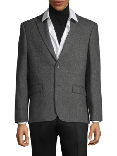 Tommy Hilfiger Standard-fit Wool-blend Blazer In Charcoal