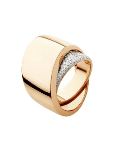 Vhernier Tourbillon 18k Rose & White Gold & Diamond Pavé Ring In Rose Gold
