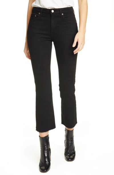 Trave Colette High Waist Crop Flare Jeans In Paint It Black