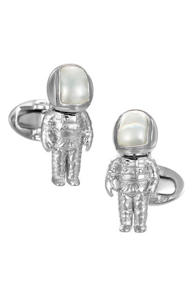 Jan Leslie Sterling Silver & Mother-of-pearl Astronaut Cufflinks