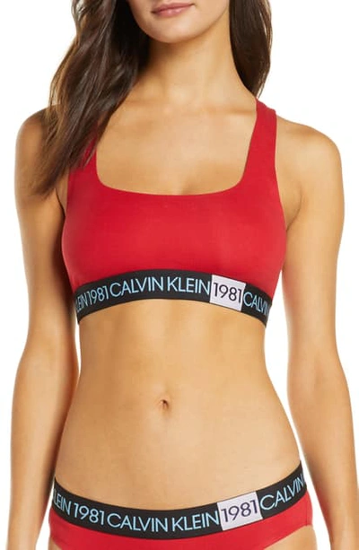 Calvin Klein 1981 Bold Unlined Bralette In Temper