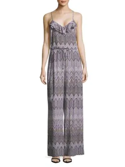 Karen Millen Dot Zig-zag Jumpsuit In Multicolor