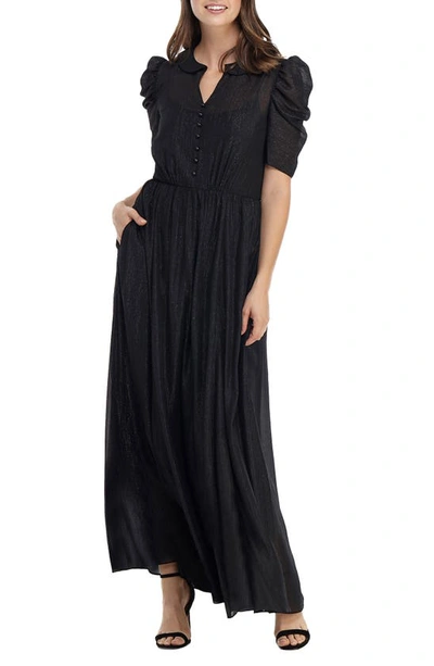 Gal Meets Glam Collection Jolene Shimmer Chiffon Maxi Dress In