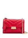 Michael Kors Ladies Red Quilted Leather Cece Medium Convertible Shoulder Bag