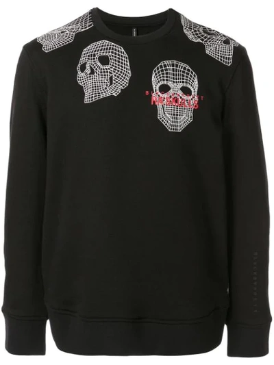 Blackbarrett Skull Print Relaxed-fit Sweatshirt In Black