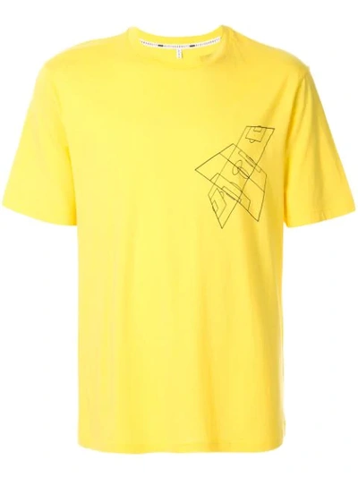 Blackbarrett Crew Neck Graphic Print T-shirt In Yellow