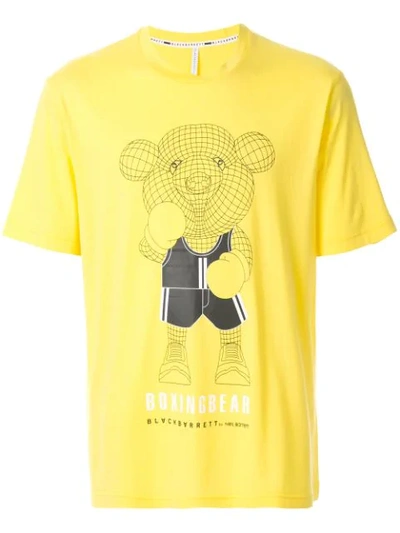 Blackbarrett Boxing Bear Print T-shirt In Yellow