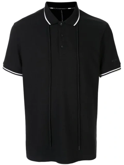 Blackbarrett Drawstring Polo Shirt In Black