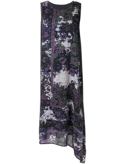 Y's Sleeveless Printed Shift Dress In Purple