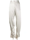 Y/project High Waist Ruched Trousers In Grey