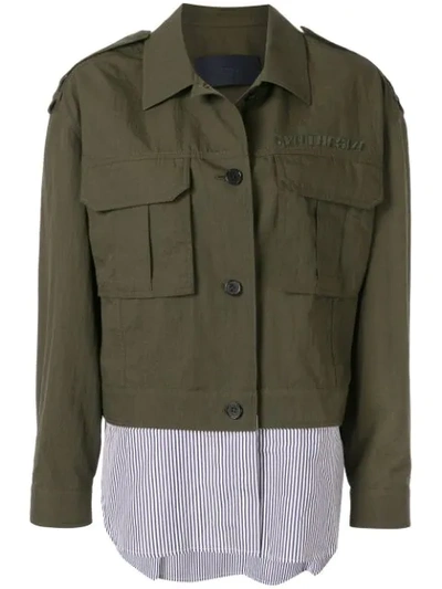 Juunj Shirt Cargo Jacket In Green