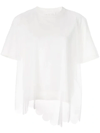Paskal Mesh-layered T-shirt In White