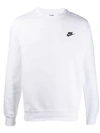 Nike Embroidered Logo Jumper In White