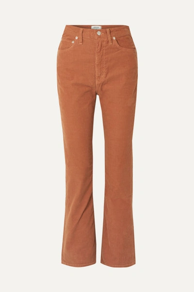 Agolde Vintage Cotton-blend Corduroy Flared Pants In Tan