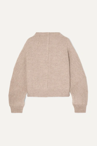 Le 17 Septembre Ribbed Wool Sweater In Tan
