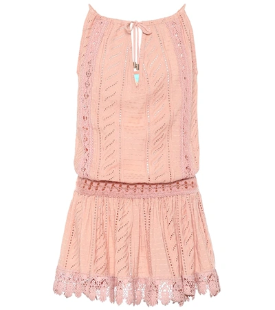 Melissa Odabash Chelsea Embroidered Cotton Mini Dress In Neutrals