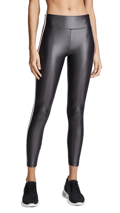 Koral Trainer Striped Coated Stretch Leggings In Lead