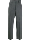 Mm6 Maison Margiela Draped Twill Straight-leg Pants In Grey