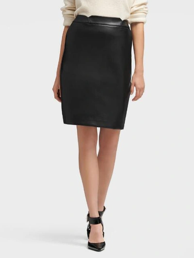 Dkny Women's Faux Leather Pencil Skirt - In Black