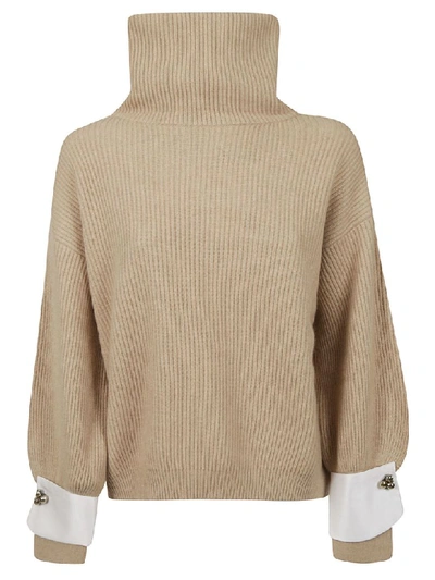 Brunello Cucinelli High-neck Sweater In Natural