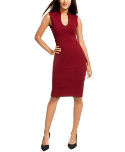 Almost Famous Juniors' V-neck Bodycon Dress In Burgundy