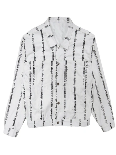 Enfants Riches Deprimes Logo Stripe Denim Jacket In White