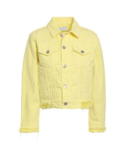 Current Elliott Distressed Denim Jacket In Yellow