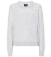 Rag & Bone Sabreena Open Knit-paneled Mélange Cashmere Sweater In Grey