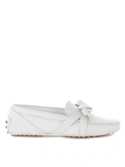 Tod's Mocassini Donna Tods In Pelle In Bianco