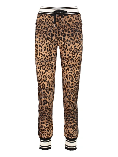 Dolce & Gabbana Printed Cotton Track-pants In Multicolor