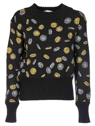 Moschino Pullover With Coin In Black