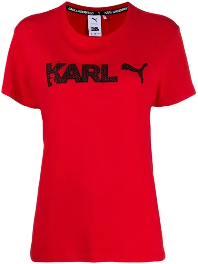 Karl Lagerfeld X Puma T-shirt In Red