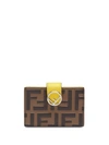 Fendi Monogram Print Card Holder In Brown