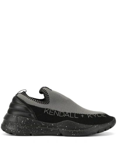 Kendall + Kylie Sock-style Low-top Sneakers In Grey
