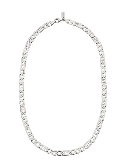 Fendi Ff Motif Weave Chain Necklace In Silver