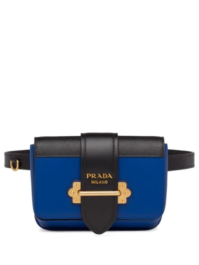 Prada Cahier Belt Bag In Blue