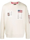 Alpha Industries Usa Flag Sweatshirt In Neutrals