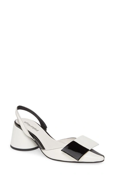 Jeffrey Campbell Kari Bow Slingback Pump In Black/ White Patent Leather