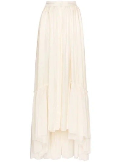 Ann Demeulemeester Tiered Asymmetric-hem Skirt In Neutrals