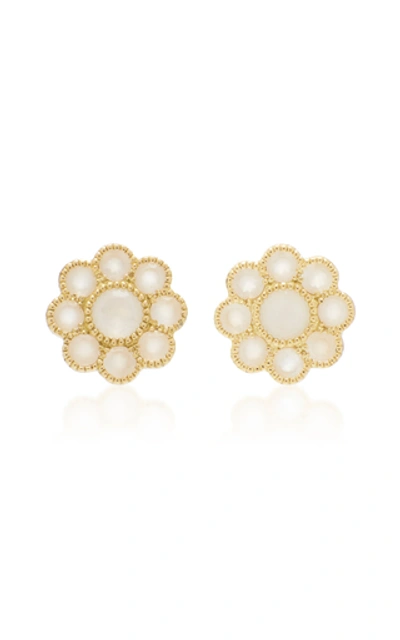 Ashley Mccormick Halliday 18k Gold Moonstone Earrings