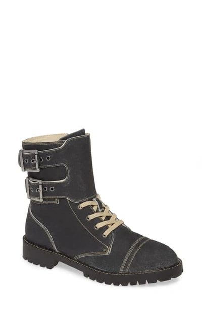 Band Of Gypsies Atwood Dual Buckle Bootie In Black Leather