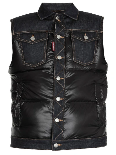 Dsquared2 Padded Waistcoat In Black